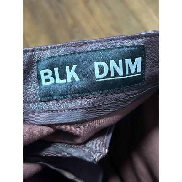 BLK DNM Women's Dark Violet Mid Rise Slim Fit Leather Skinny Ankle Pants Size 28 - Picture 6 of 10